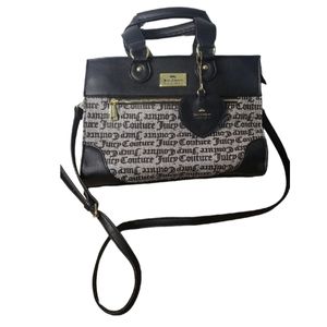 Juicy Couture Grey & Black Purse Bag Crossbody Strap